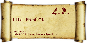Lihi Marót névjegykártya